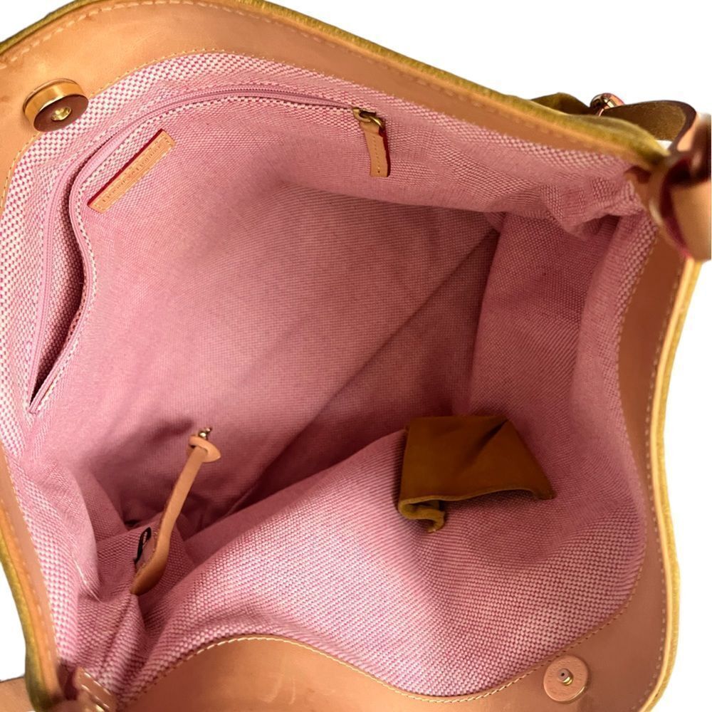 Vintage Dooney & Bourke Oversized Golden Suede Hobo Shoulder Bag Pre-Loved Cond - Picture 6 of 8